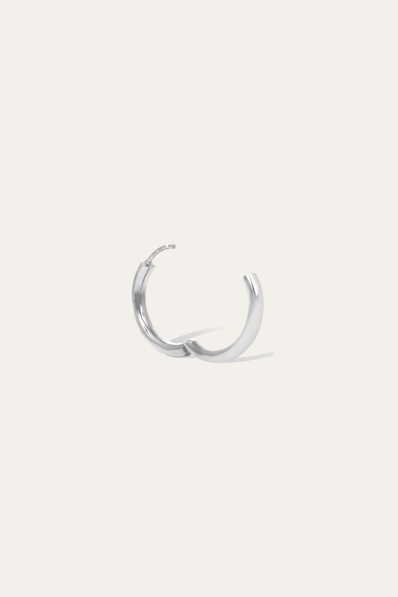 Simple 15mm sterling silver mini hoop