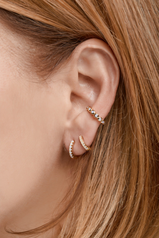 Large gold vermeil opal ear cuff