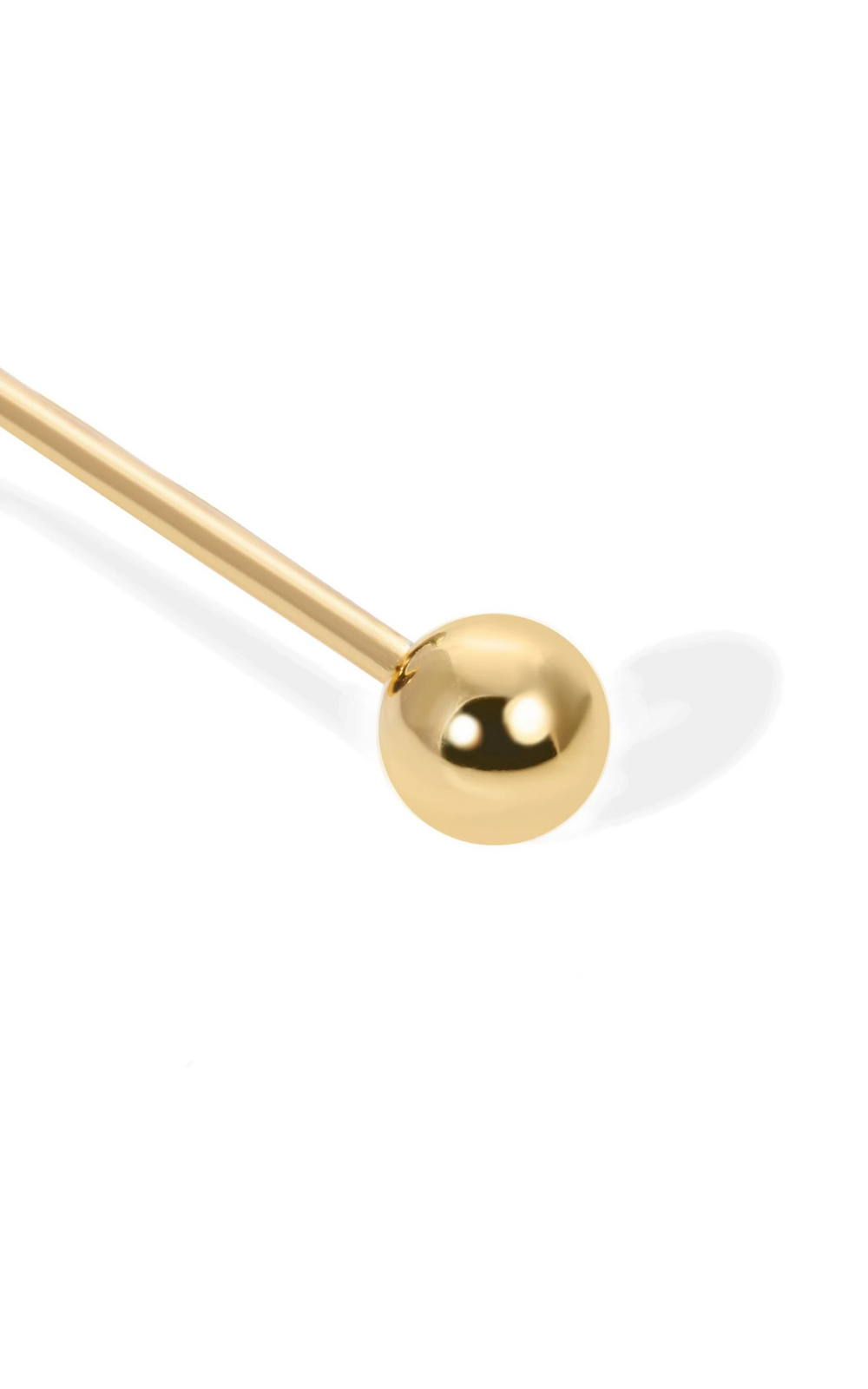 Mini baguette gold vermeil stud earring (ball screw)
