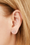 Baguette sterling silver stud earring (ball screw)