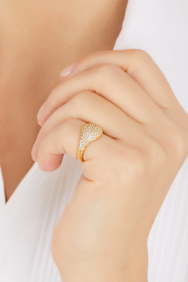 Stone signet 2025 ring swarovski