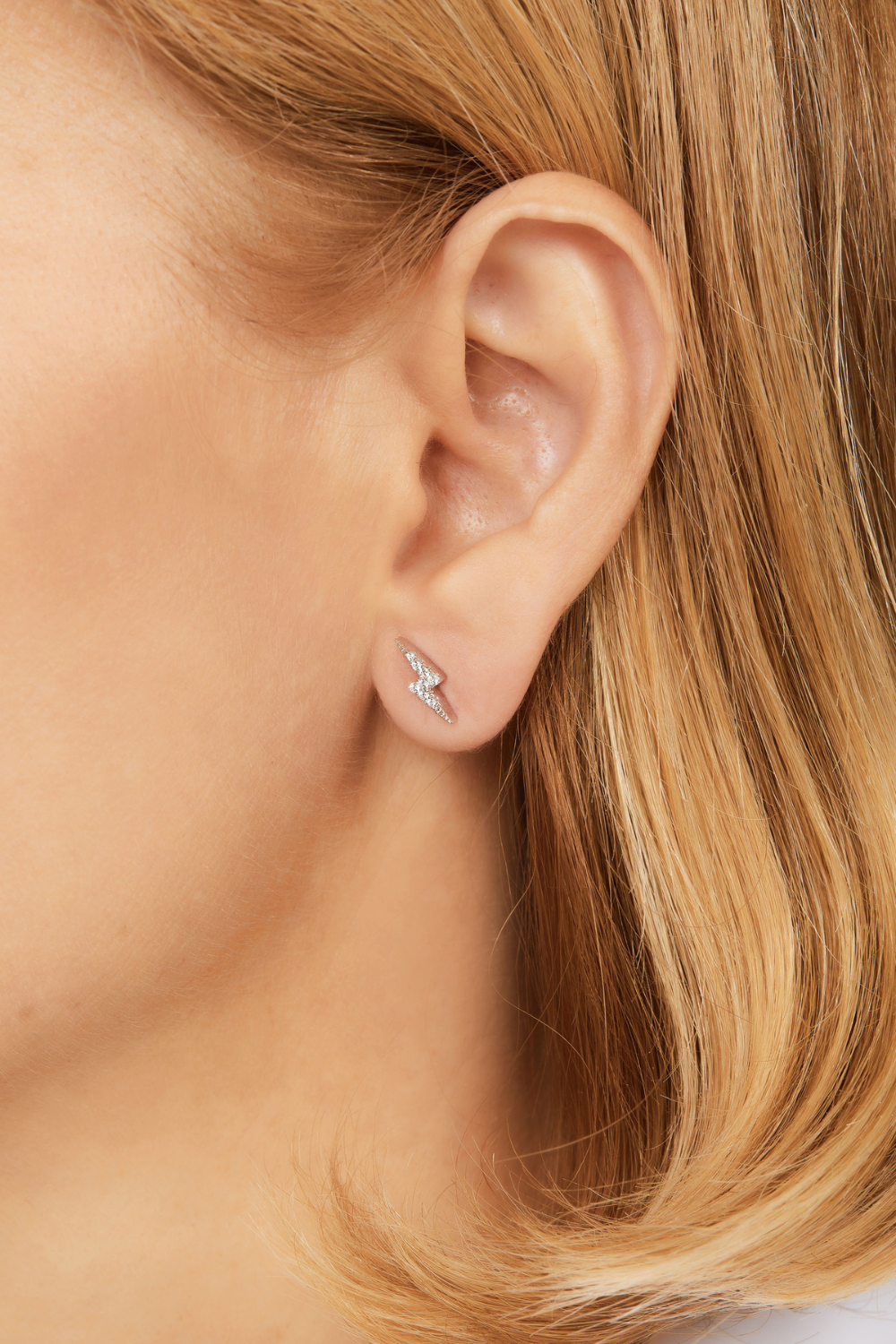 Bolt sterling silver stud