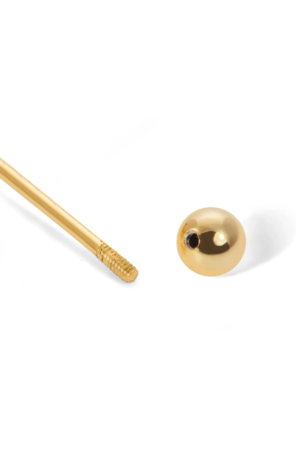 Small pyramid gold vermeil stud earring (ball screw)