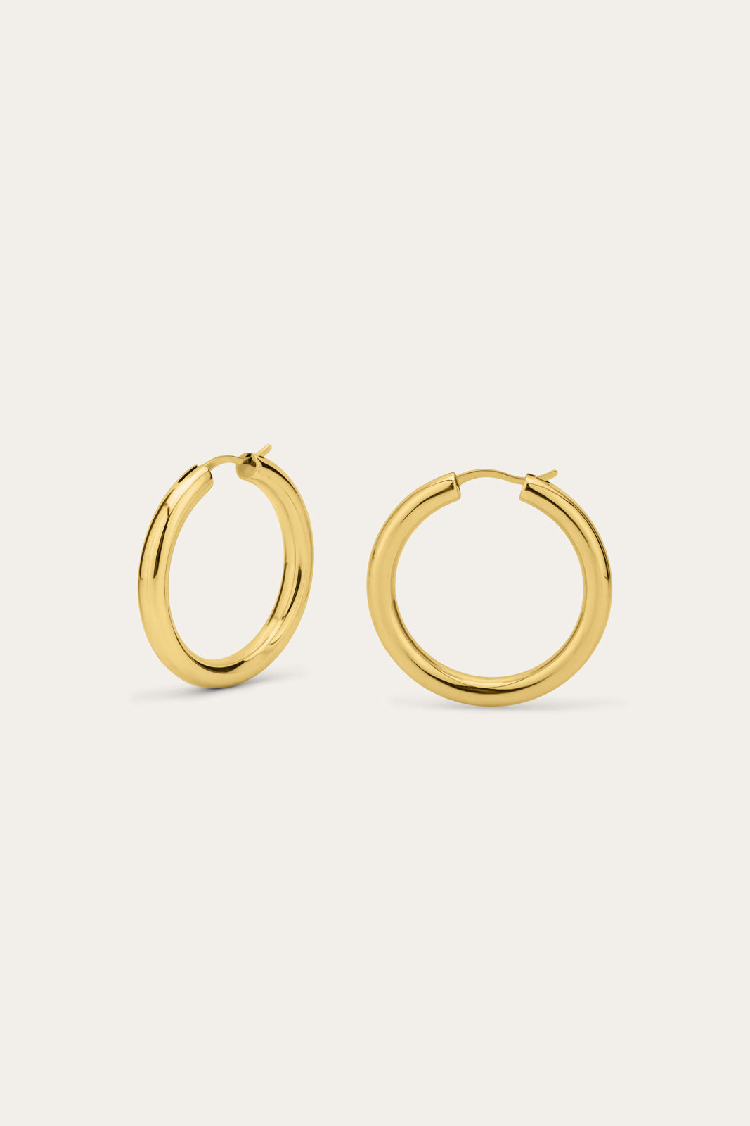 chunky gold hoops for sensitive ears 3cm diameter