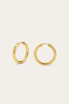 chunky gold hoops for sensitive ears 3cm diameter