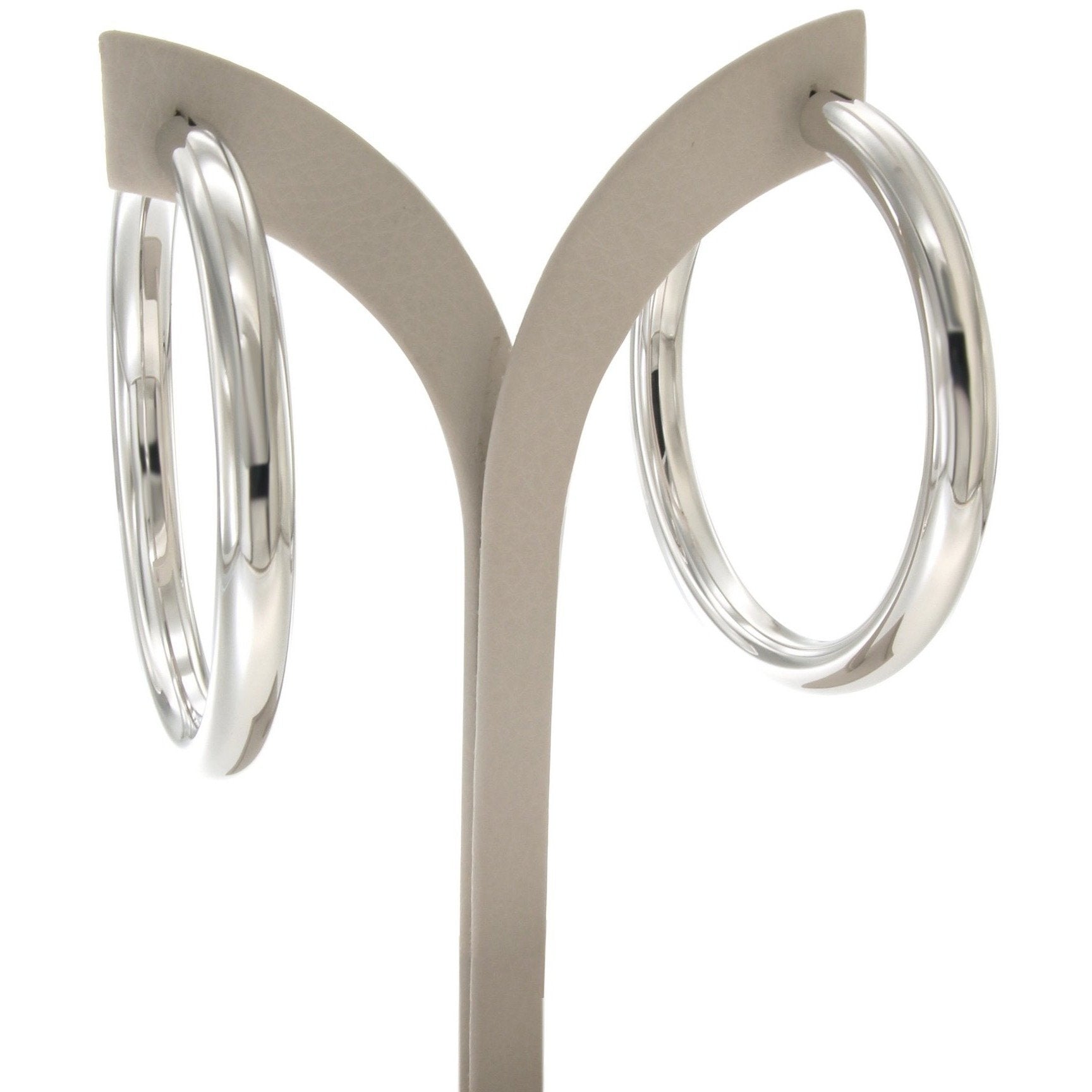 Bella 6 cm sterling silver hoops